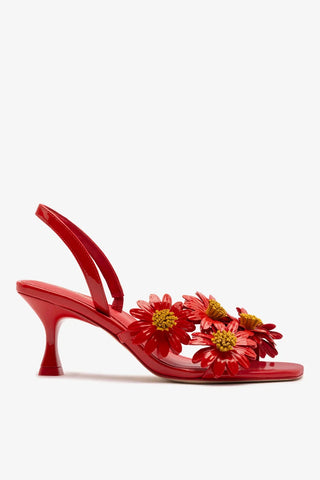 Sandália Fiore Couro Verniz Vermelho Sandal Larroudé