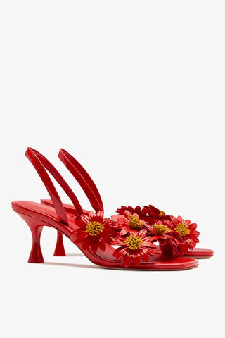 Sandália Fiore Couro Verniz Vermelho Sandal Larroudé