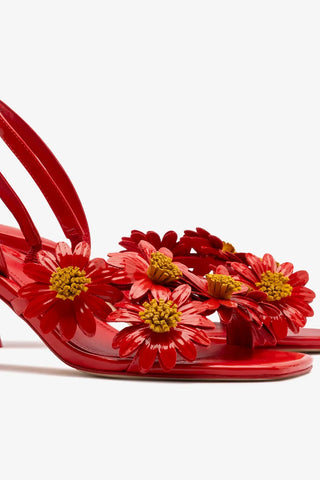 Sandália Fiore Couro Verniz Vermelho Sandal Larroudé
