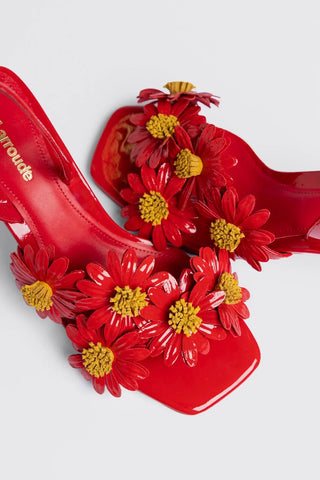 Sandália Fiore Couro Verniz Vermelho Sandal Larroudé