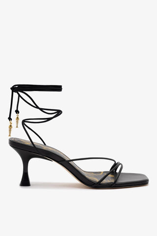 Sandália Nadia Couro Preto Sandal Larroudé