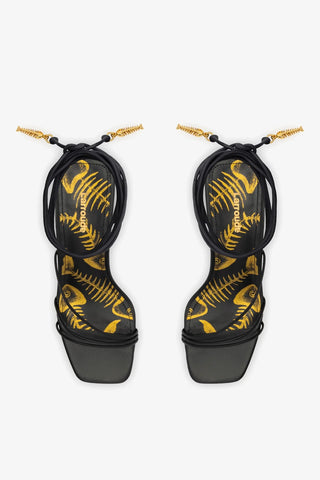 Sandália Nadia Couro Preto Sandal Larroudé