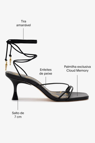 Sandália Nadia Couro Preto Sandal Larroudé