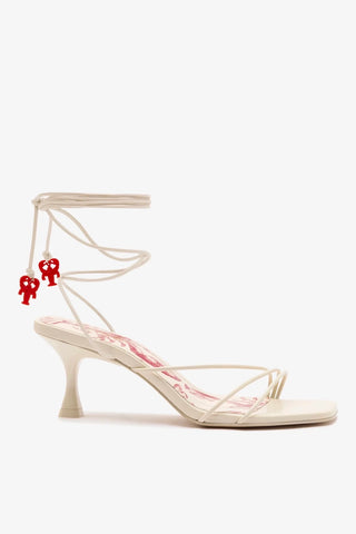 Sandália Nadia Couro Off White Sandal Larroudé