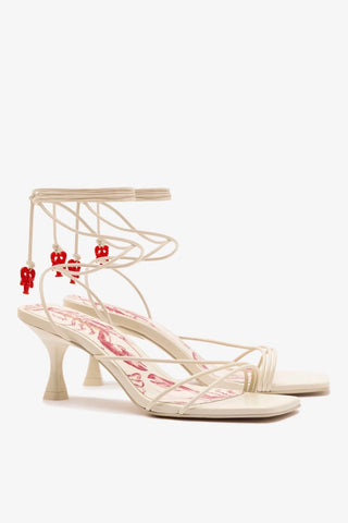 Sandália Nadia Couro Off White Sandal Larroudé
