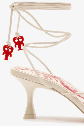 Sandália Nadia Couro Off White Sandal Larroudé