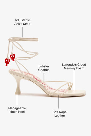 Sandália Nadia Couro Off White Sandal Larroudé