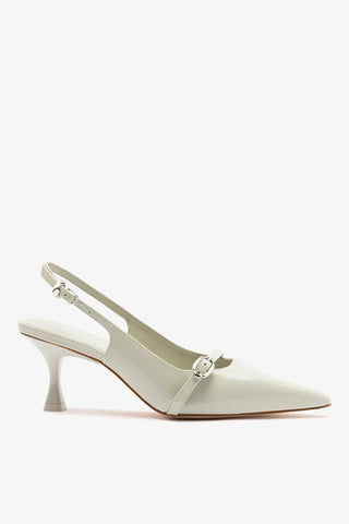 Slingback Ines Couro Cinza Pump Larroudé