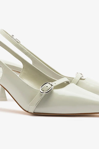 Slingback Ines Couro Cinza Pump Larroudé