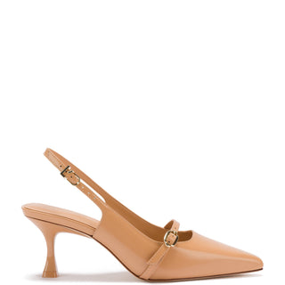 Slingback Ines Couro Bege