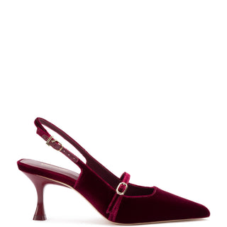 Slingback Ines Veludo Vinho