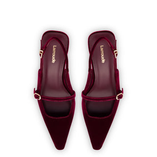 Slingback Ines Veludo Vinho