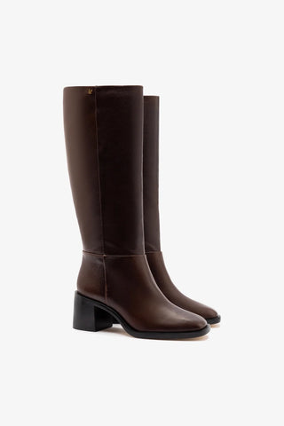Bota Ricky Couro Marrom Boot Larroudé