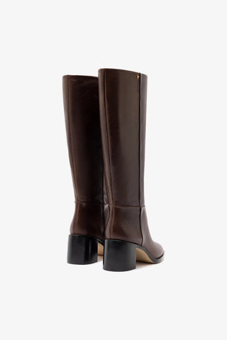 Bota Ricky Couro Marrom Boot Larroudé