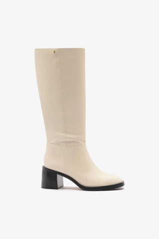 Bota Ricky Couro Off White Boot Larroudé