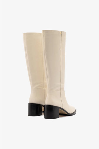 Bota Ricky Couro Off White Boot Larroudé