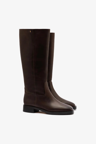 Bota Anne Couro Marrom Boot Larroudé