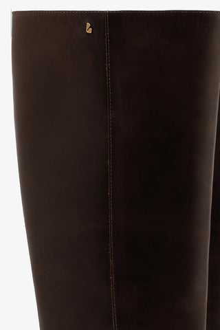 Bota Anne Couro Marrom Boot Larroudé