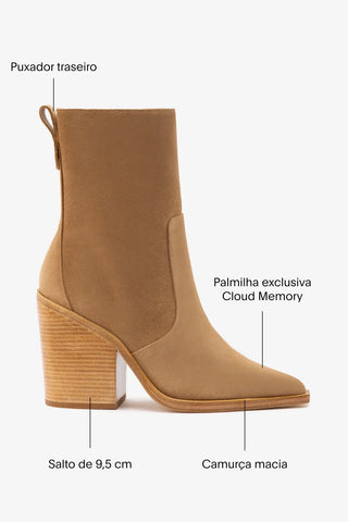 Bota James Camurça Caramelo Boot Larroudé