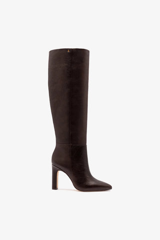 Bota Cindy Hi Couro Marrom Boot Larroudé