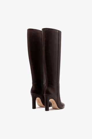Bota Cindy Hi Couro Marrom Boot Larroudé