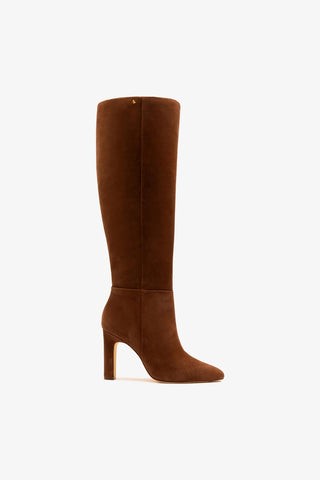Bota Cindy Hi Camurça Marrom Boot Larroudé