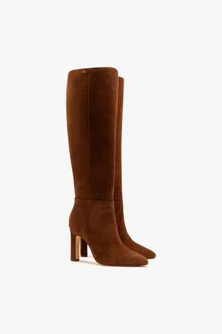 Bota Cindy Hi Camurça Marrom Boot Larroudé