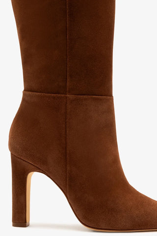 Bota Cindy Hi Camurça Marrom Boot Larroudé