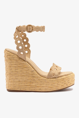 Sandália Anabela Florence Ráfia Natural Sandal Larroudé