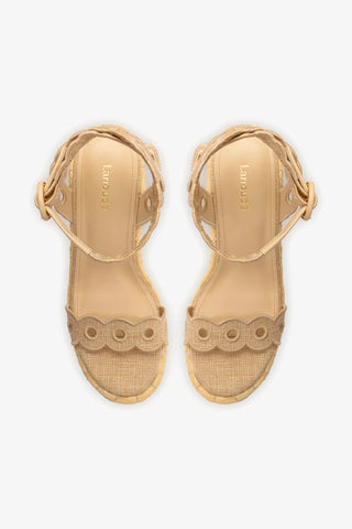 Sandália Anabela Florence Ráfia Natural Sandal Larroudé