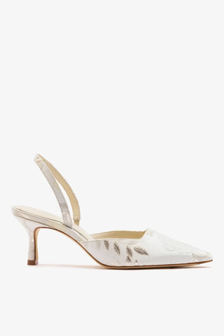 Larroudé x Markarian: Scarpin Brocado Off White Pump Larroudé x Markarian