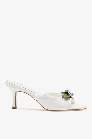 Mule Juliette Couro Branco Mule Larroudé