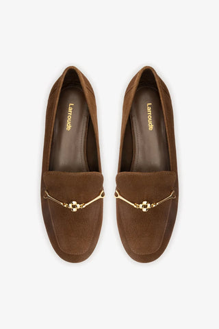 Mocassim Katherine Camurça Marrom Loafer Larroudé
