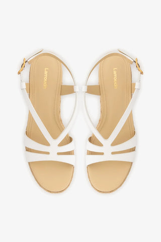Sandália Espadrille Daphne Couro Verniz Branco Sandal Larroudé