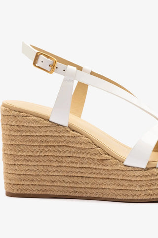 Sandália Espadrille Daphne Couro Verniz Branco Sandal Larroudé