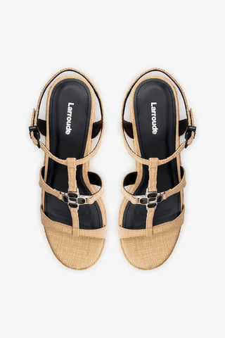 Sandália Espadrille Hana Ráfia Bege Sandal Larroudé