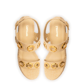 Milan Espadrille In Beige Raffia