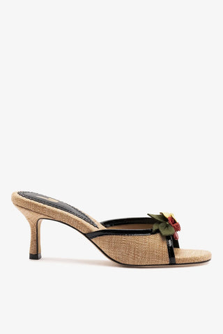 Mule Juliette Ráfia Bege Sandal Larroudé