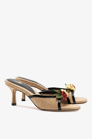 Mule Juliette Ráfia Bege Sandal Larroudé