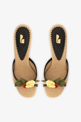 Mule Juliette Ráfia Bege Sandal Larroudé