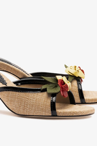 Mule Juliette Ráfia Bege Sandal Larroudé