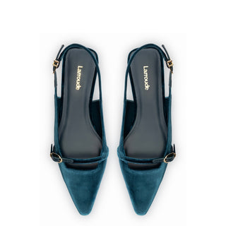 Ines Flat In Deepsea Velvet
