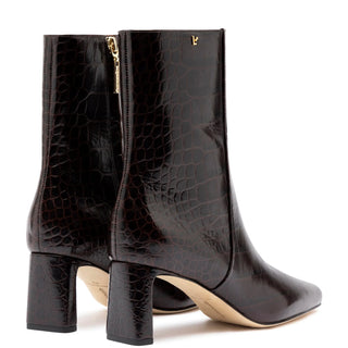 Bota Alexis Couro Croco Marrom