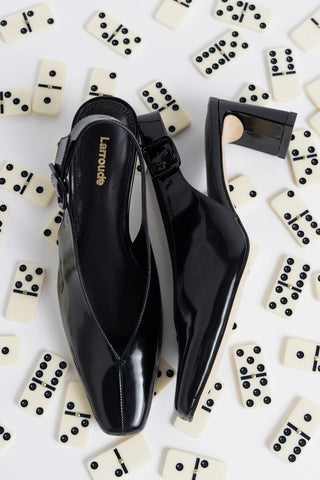 Slingback Katie Couro Preto Pump Larroudé