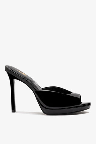 Mule Plataforma Jasmine Couro Verniz Preto Mule Larroudé