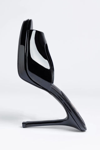 Mule Plataforma Jasmine Couro Verniz Preto Mule Larroudé