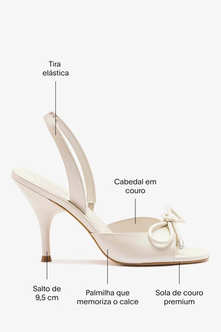 Sandália Lady Couro Off White Sandal Larroudé