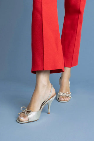 Sandália Lady Couro Dourado Sandal Larroudé