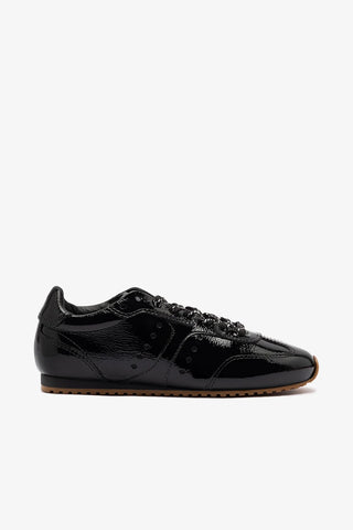 Tênis Stella Couro Verniz Preto Sneaker Larroudé