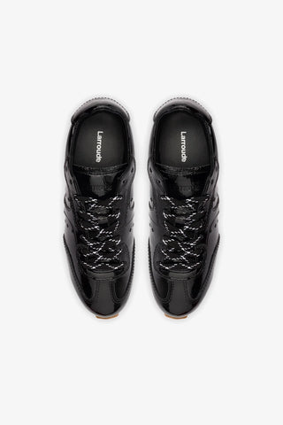 Tênis Stella Couro Verniz Preto Sneaker Larroudé